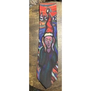 Scream Christmas Tie - Vintage 90s Ralph Marlin 1996 - Edvard Munch